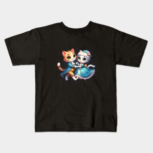 Cat Regency Couple dancing Kids T-Shirt